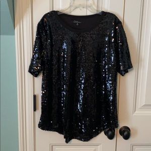 Sequin black blouse